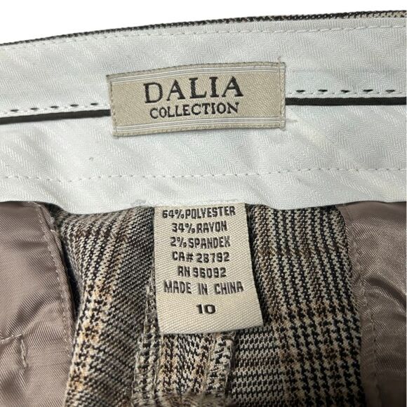 Vintage Dalia Collection Brown Plaid Wide Leg Pants Bootcut Academia Business - Picture 5 of 11